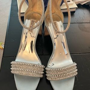 Badgley Mischka Baby Blue Bridal Blue Sequined Sandals